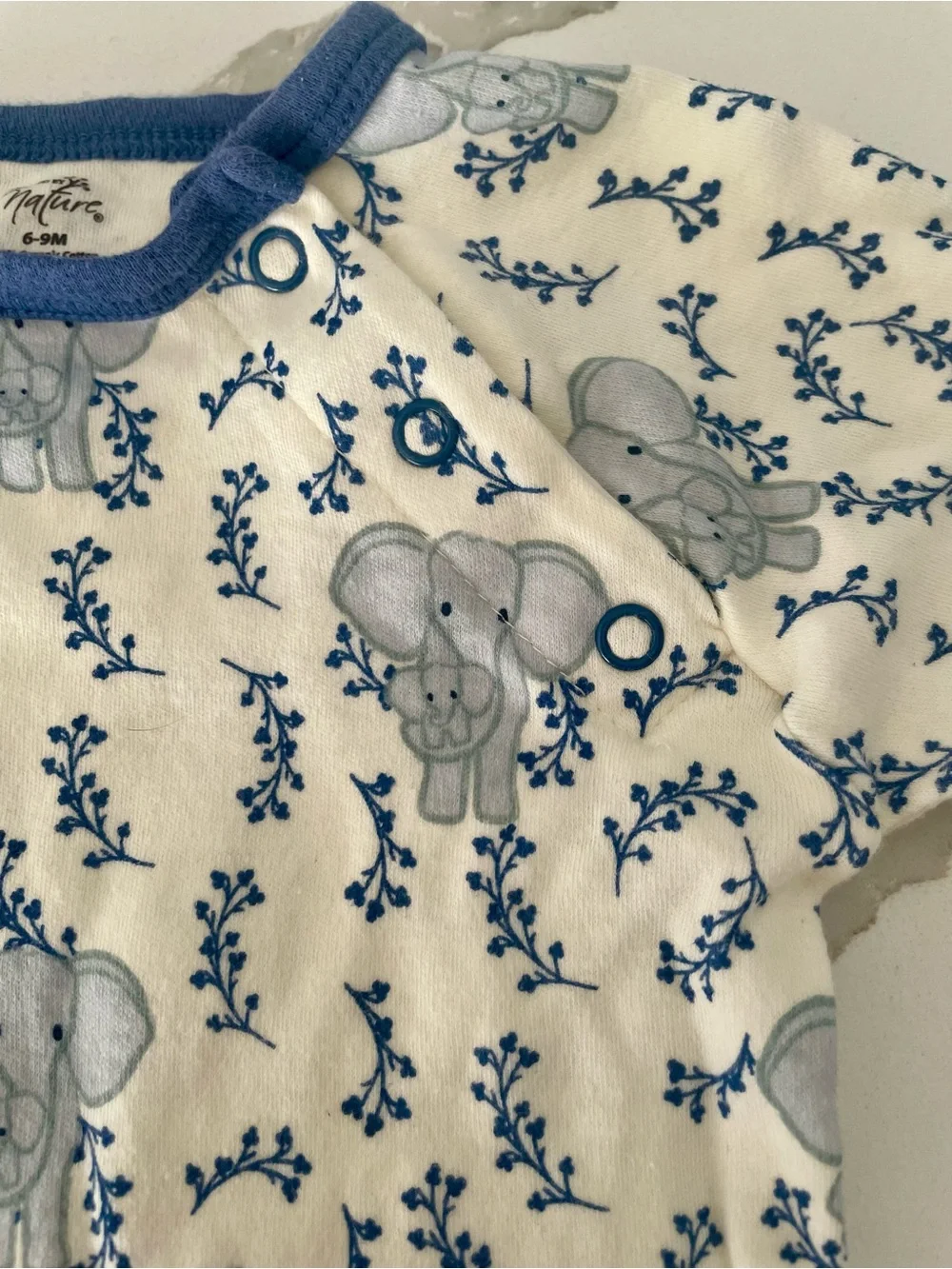Baby Girls/ Boys Elephant Print Cream & White Sleepwear Set - 3-Pack